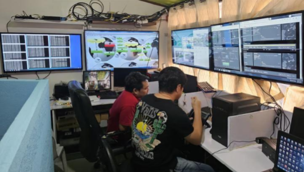 Bicol One engineers monitoring network links inside the operations centre